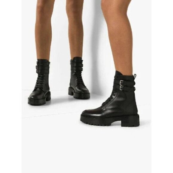 Amiri Double-buckle Combat Boots 39 9 Black New - Picture 11 of 15